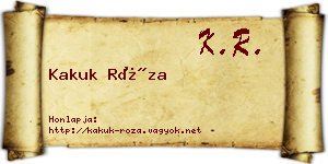 Kakuk Róza névjegykártya